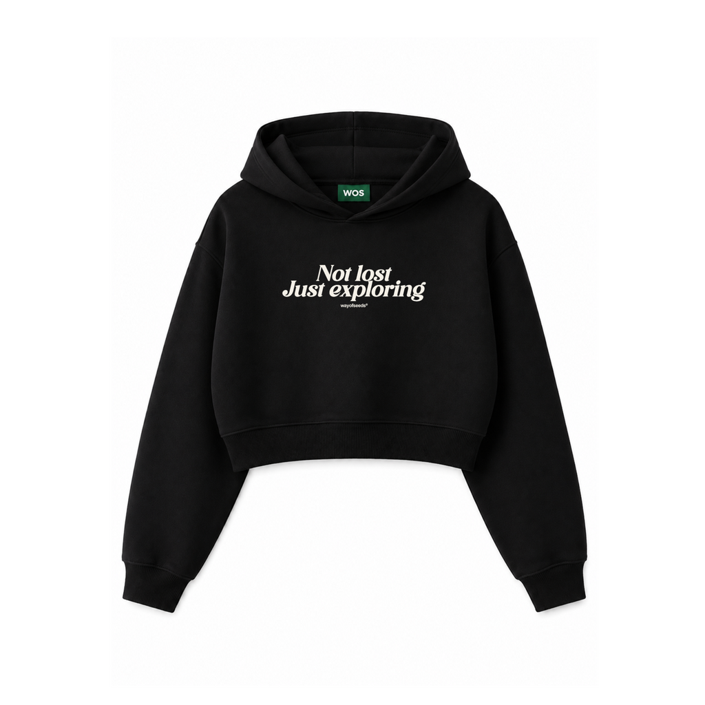 NOT LOST JUST EXPLORING WOMEN’S CROPPED HOODIE