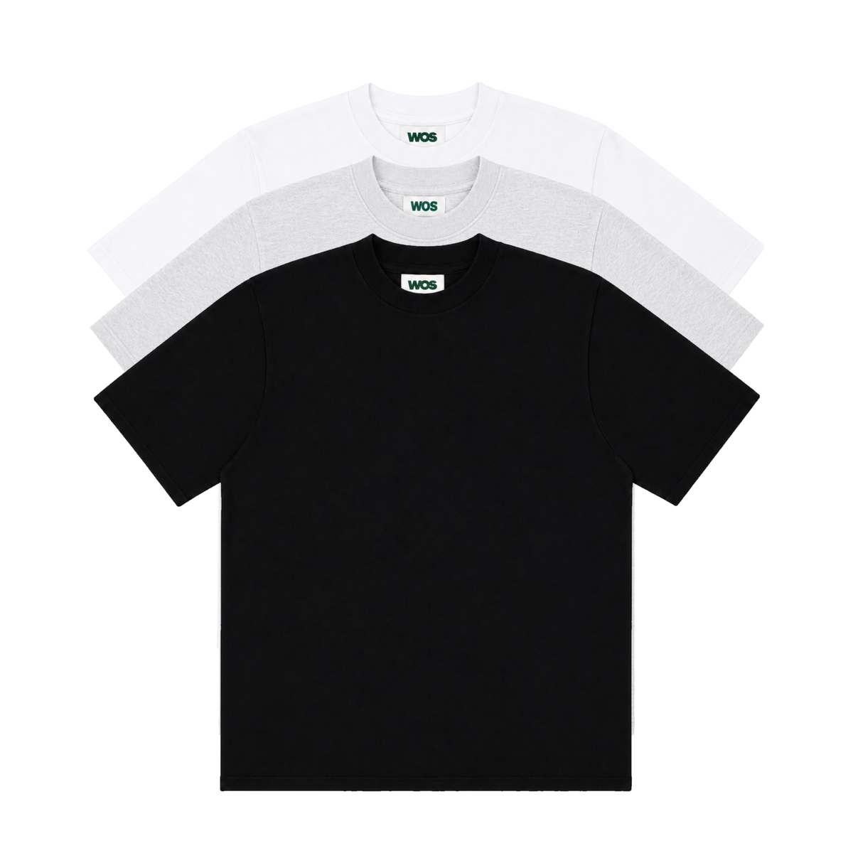 Premium Everyday Tee - 3-Pack Trio (White, Gray, Black)