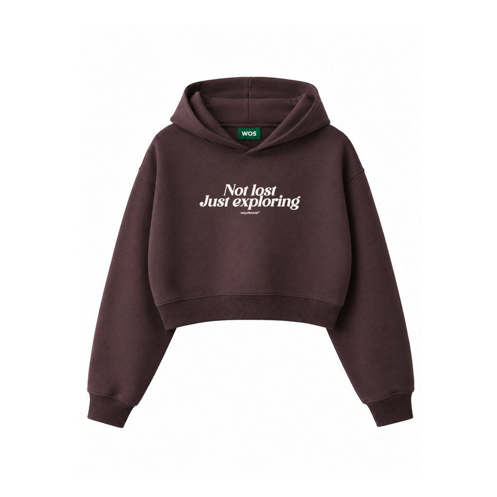 NOT LOST JUST EXPLORING WOMEN’S CROPPED HOODIE